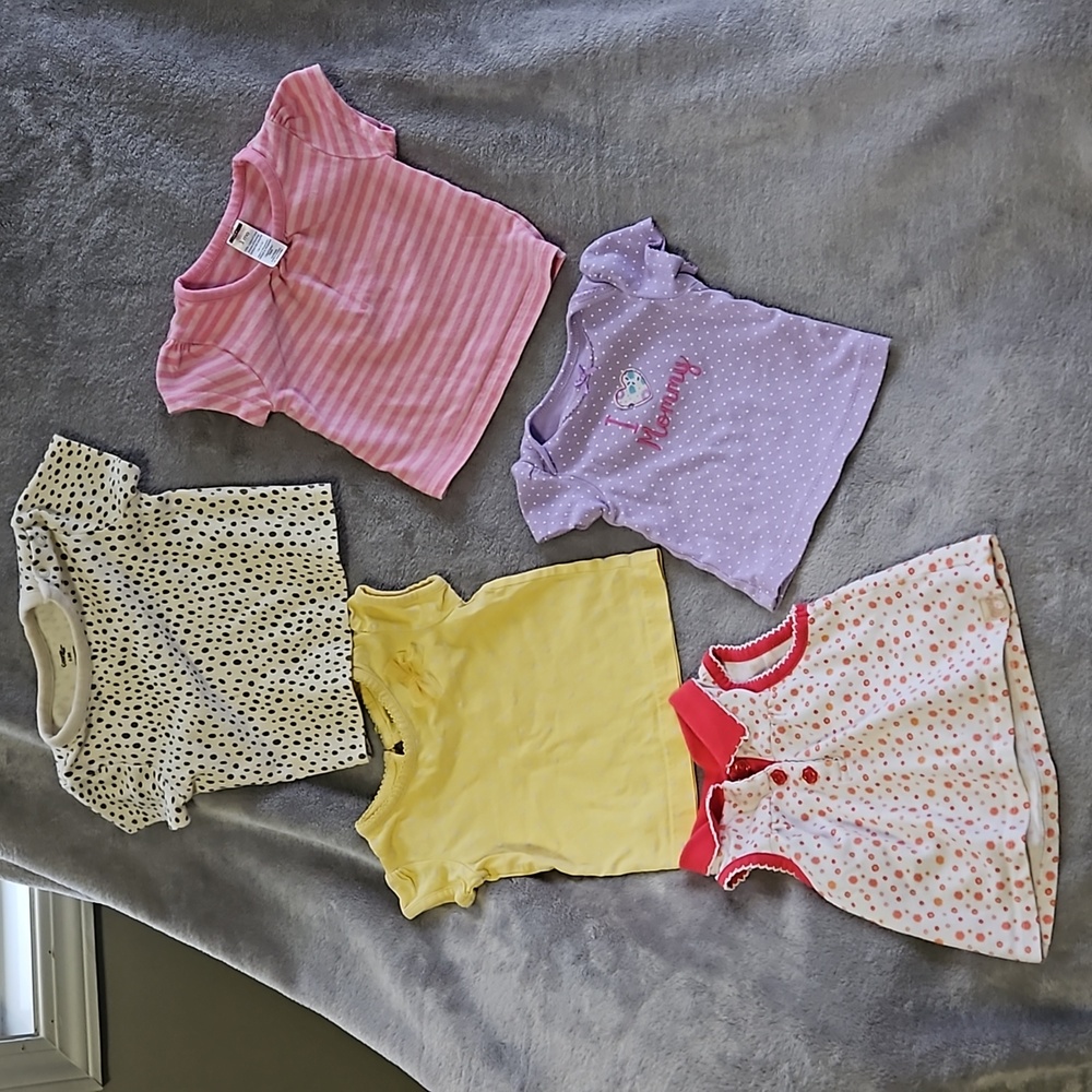 Bundle of 5 Shirts for Baby Girl 3 Months